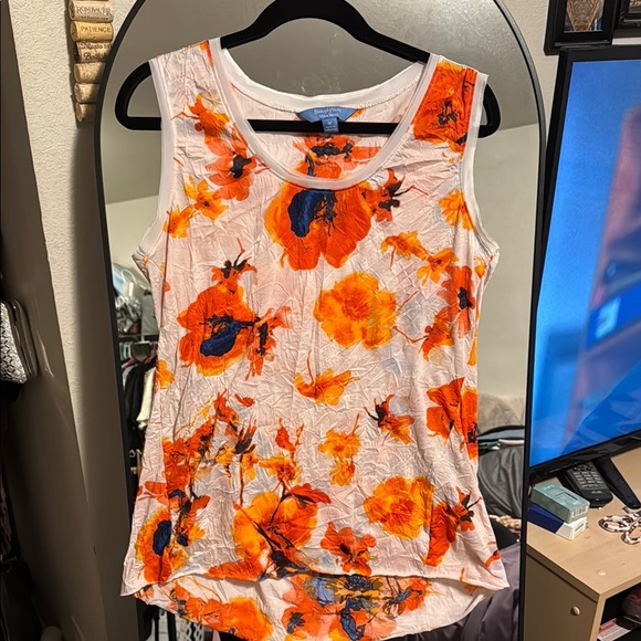 Simply Vera Vera Wang Orange and Pink Sleeveless Tank Top - Picture 1 of 5